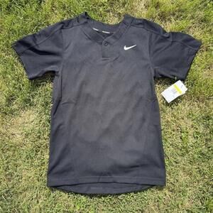 Nike Dri-Fit One Button Nike Team Baseball Jersey Black Mens DM0775-010 Sz S Men